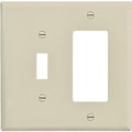Eaton Wiring Devices SPL Combination Wallplate, 478 in L, 41516 in W, 2 Gang, Polycarbonate, Ivory PJ126V